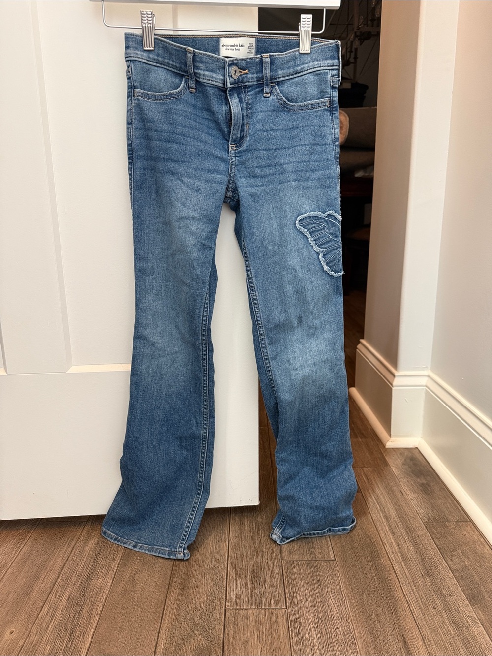 Abercrombie Kids Medium Blue Flare Jeans with Butterfly Patch